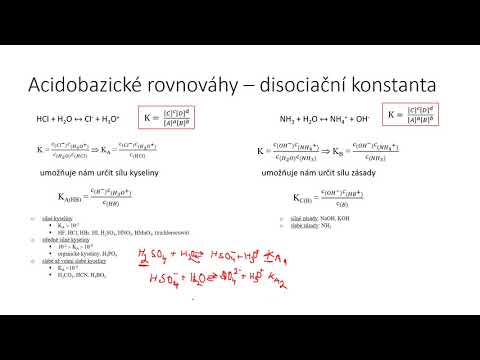 Rovnováhy v acidobazických reakcích - disociační konstanta