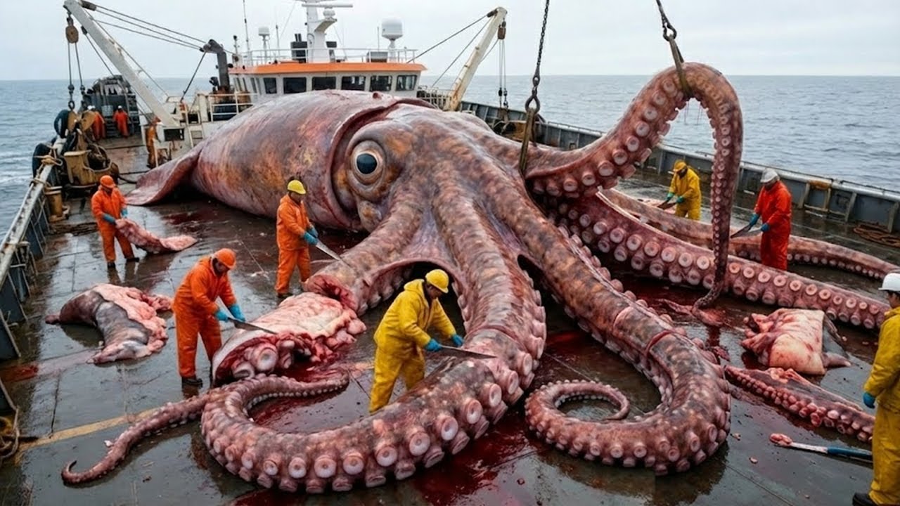 Как рыбаки ловят гигантских кальмаров в открытом море — и зарабатывают целые состояния каждый день ✅