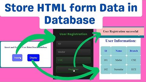 Store HTML Form Data to Database | Extract Data from Database | HTML CSS JAVASCRIPT JSP
