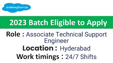 Salesforce Hiring Associate Technical Support Engineer Role - 2023 Batch are Eligible to Apply