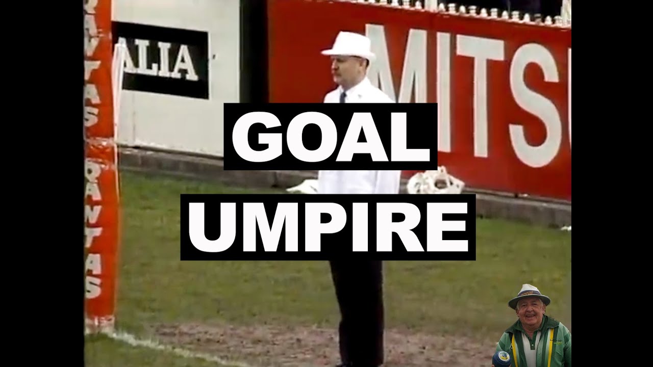 Australian rules football goal umpire. A funny thing that my son and