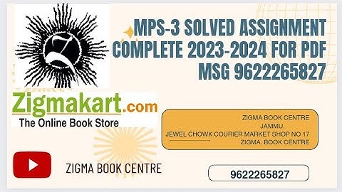 MPS-003 SOLVED ASSIGNMENT COMPLETE 2023-2024 FOR PDF COMMENT @zigmabookcentre