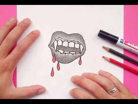 Como desenhar boca de vampira passo a passo 