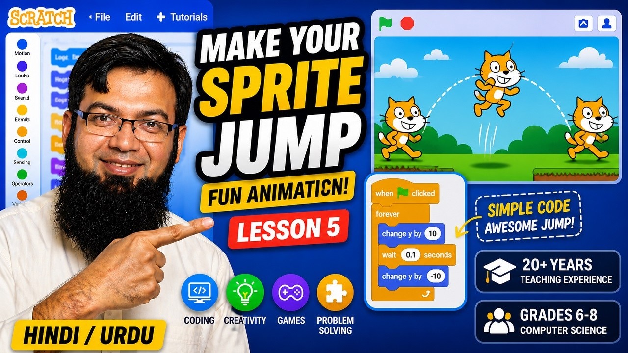 Make Your Character Jump in Scratch (Super Easy!) | Lesson 5 - YouTube