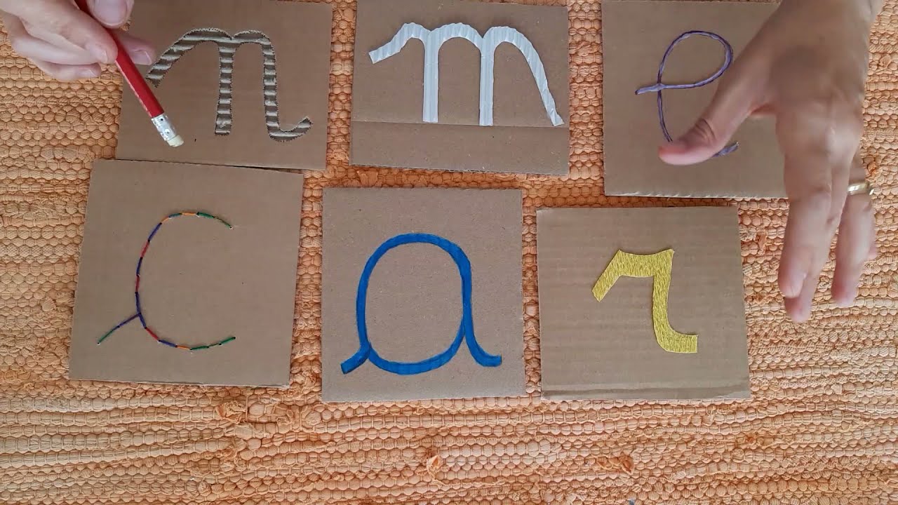 Lettere smerigliate Montessori fai da te