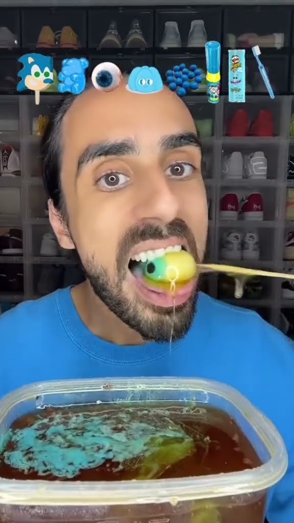 Food ASMR Eating a Sonic Popsicle and all Blue Snacks! #food #asmr #mukbang #eating