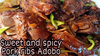 Easy Sweet And Spicy Pork Ribs Adobo| Pork Ribs Adobo Recipe| Mj Nalanga