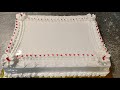 How to Frost a Sheet whipping cream vanilla Cake red white decorating ideas | 225