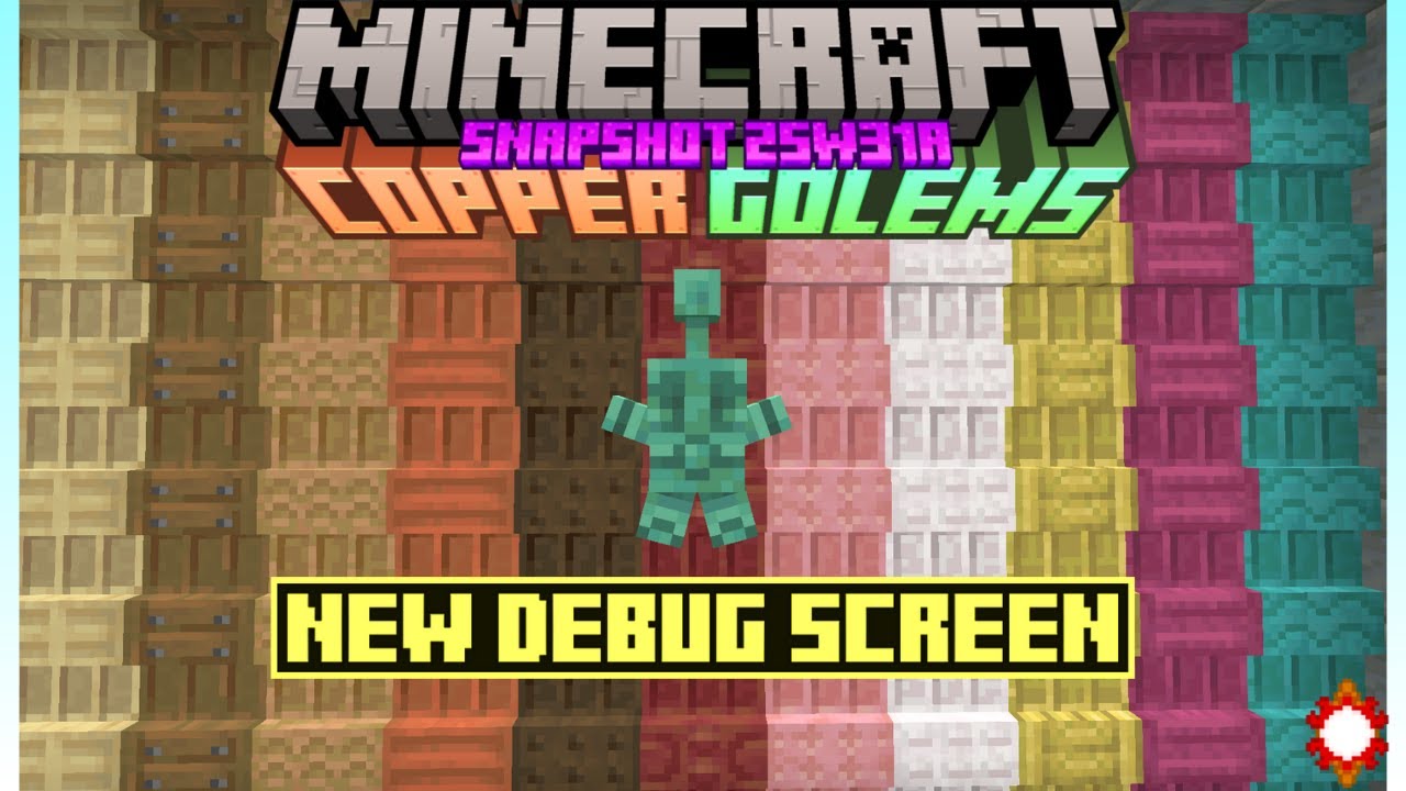 Minecraft - Shelf + Copper Golem Statues + New Debug Screen! Snapshot 25w31a