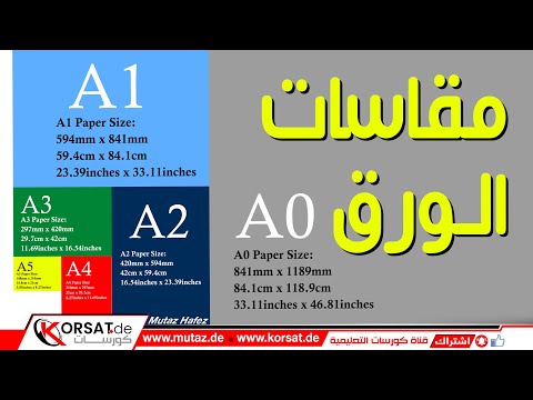 شرح كافة مقاسات و أحجام الورق الصغيرة و الكبيرة و ورق الطباعة