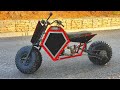 Fabrication dun moto avec grande roues  homemade fat tire motorcycle