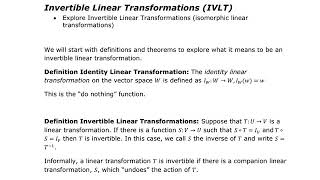 MATH118 - Invertible Linear Transformations