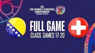 BIH v Switzerland | Full Basketball Game | FIBA U16 Women's European Championship 2023