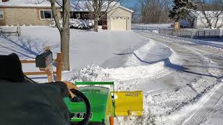 John Deere 2305 Second Snow Plow 3' after 8' total snowfall 02/16/21 St Louis