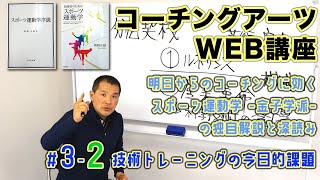 【コーチングアーツWEB講座】明日からのコーチングに効く「スポーツ運動学 -金子学派- の独自解説と深読み」#3-2 技術トレーニングの今日的課題