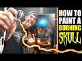 🔥Airbrushing a Skull (on canvas) #airbrushing #airbrushing skulls