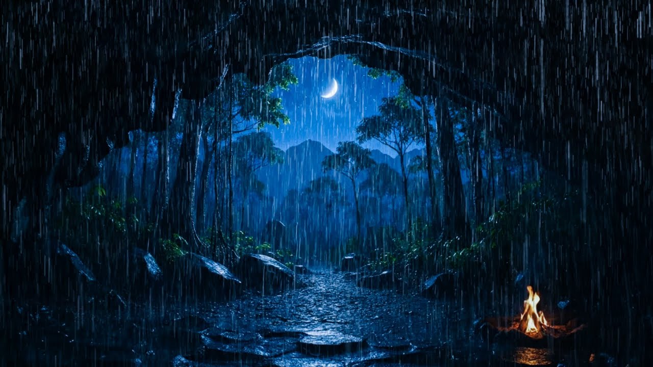Quiet Forest Rain at Night 🌧️ Cozy Cabin Ambience for Deep Sleep