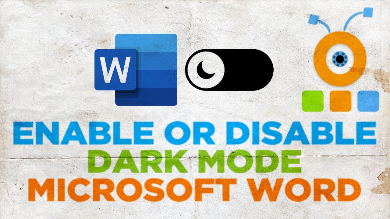 How To Enable Or Disable Dark Mode In Word YouTube