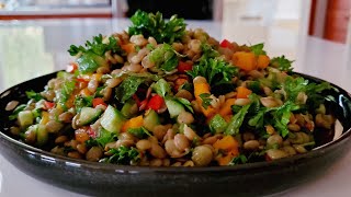 Celebrity Easy Salad Recipe for Dinner! | Mediterranean Lentil Salad Recipe! Net Worth