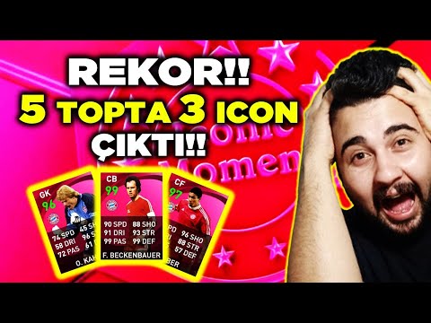 REKOR!! 5 TOPTA 3 İCON ÇIKTI BAYERN MUNICH ICONIC MOMENT TOP AÇILIMI // PES 2021 MOBİLE