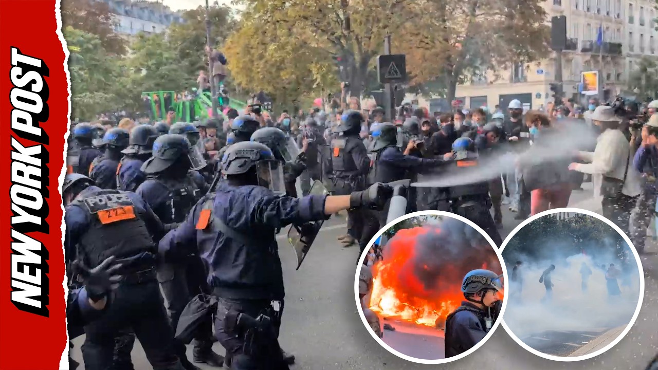 Chemical Irritants Used as Paris Protesters Ignite Massive Fires