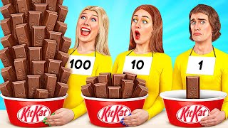 1, 10 или 100 Слоев еды Челлендж | Съедобная Битва от Multi DO Challenge