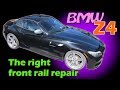 BMW Z4. The front rail repair. Ремонт переднего лонжерона.