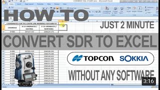 How to convert SDR TO EXCEL OR SDR TO CSV