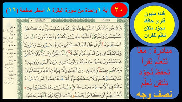 ( 30 ) نص وجه صفحة 16 سورة البقرة . مبادرة معا نحو النحو لمحو الأمية النحوية