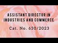 Assistant Director Industries and Commerce | Engineering Chemistry - Borosilicate Glass | KPSC