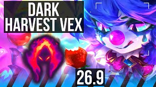 VEX vs MORGANA (MID) | Good KDA: 18/1/8, 56K damage, Dark Harvest | EUW Master | 26.9