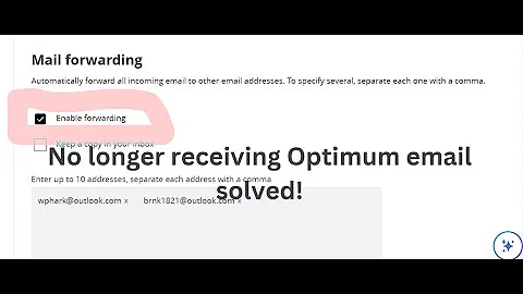 No longer receiving Optimum email solved!