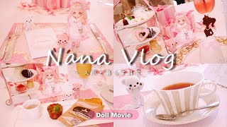 【vlog】推し色アフタヌーンティーをお人形と楽しむ | クリスマス前の準備とお散歩 (イルミネーション) | 人形と暮らす日常
