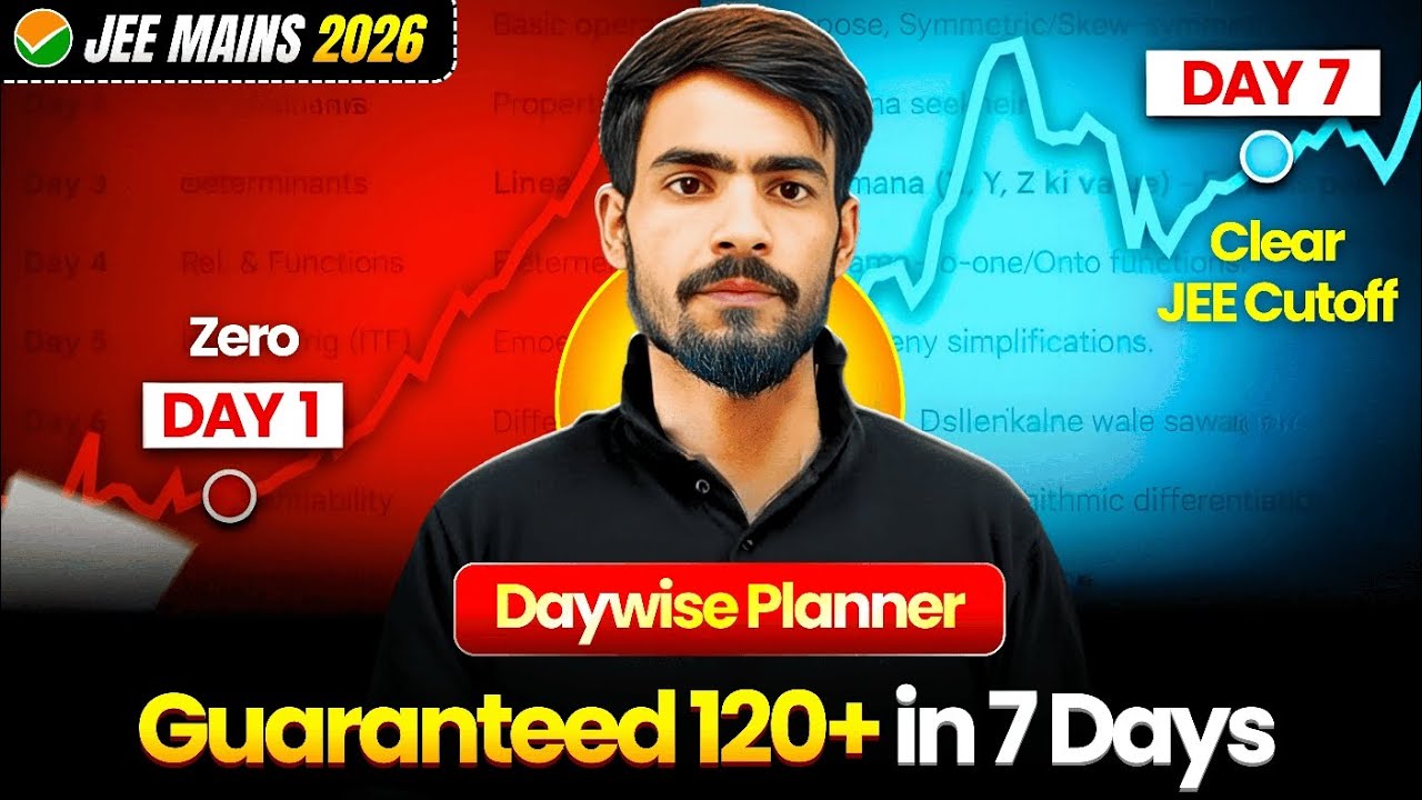 Clear JEE Mains 2026 Cutoff in Just 7 Days (Daywise Planner) - YouTube