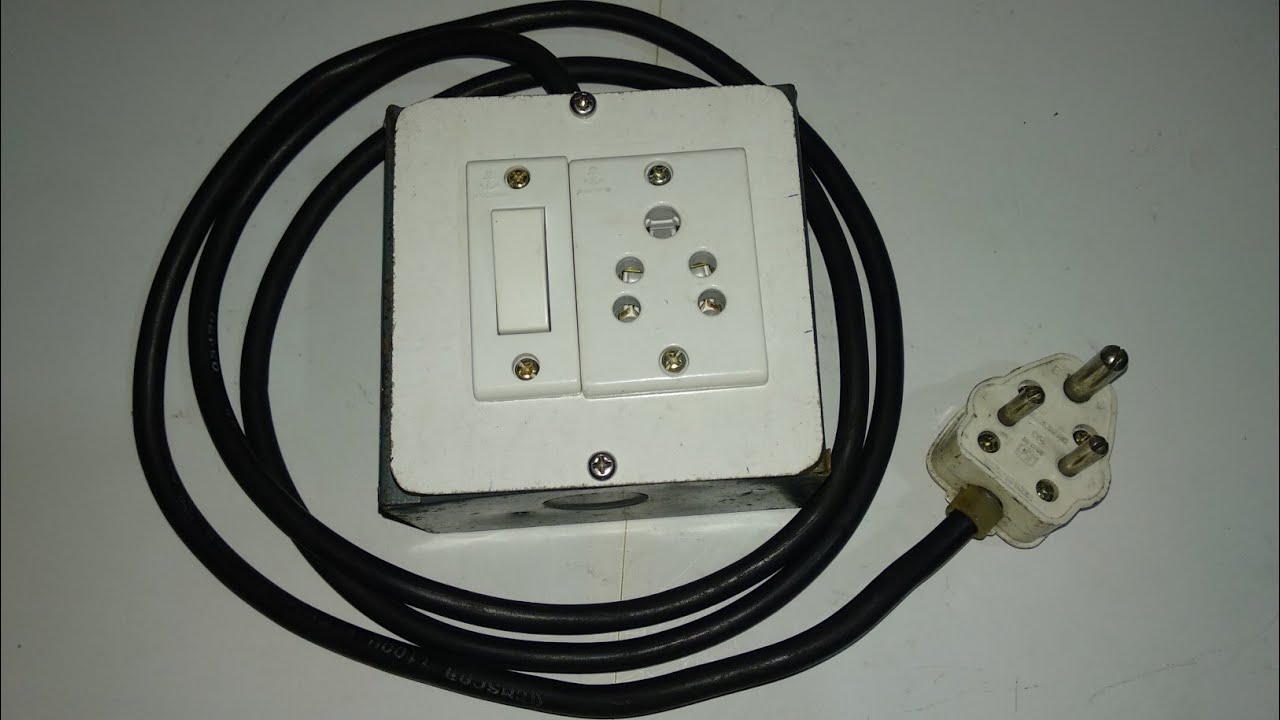 make one switch one socket extension board Wiringएक्सटेंशन बोर्ड बनाने