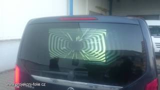 TEST projekce na zadním skle automobilu | rear projection | Froste film | Panasonic 7000ANSi