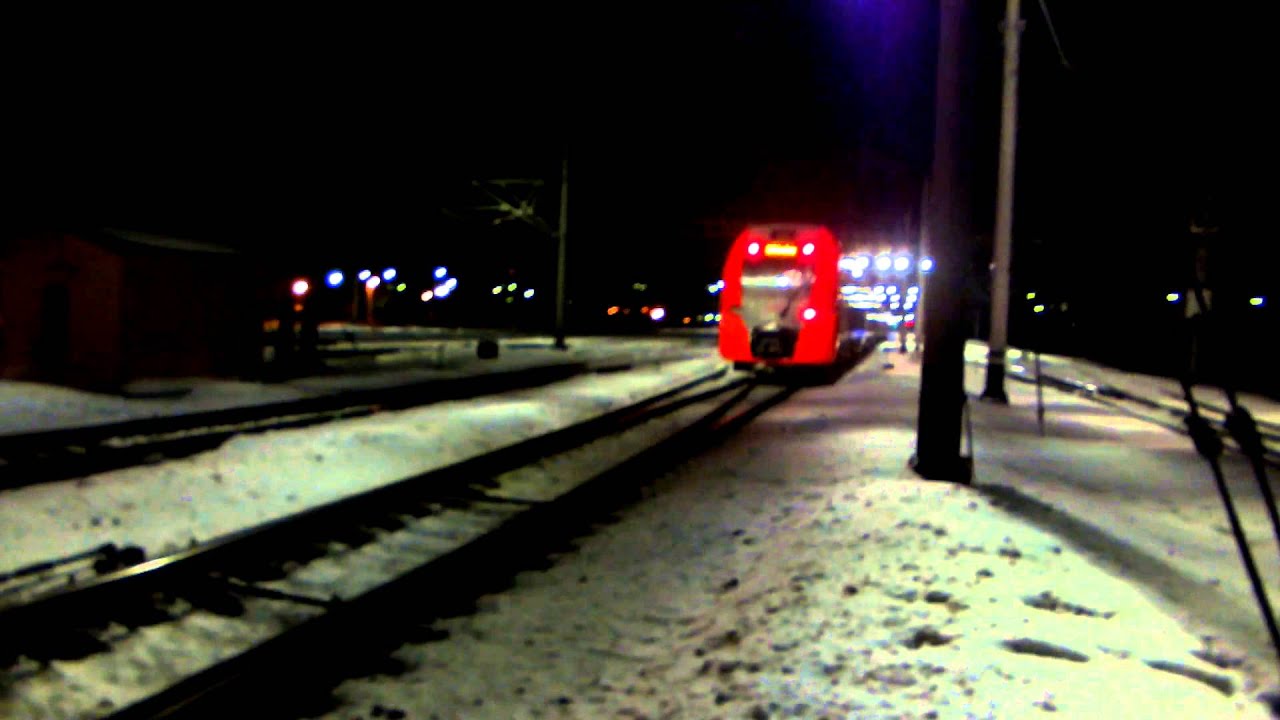 РЖД Ласточка электричка сэп ст..Тосно отпр.по 2 пути на Питер в 20-34 ...