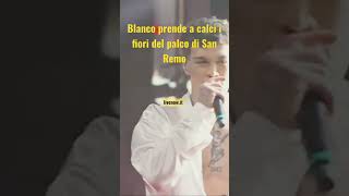 Blanco prende a calci i fiori sul palco di Sanremo