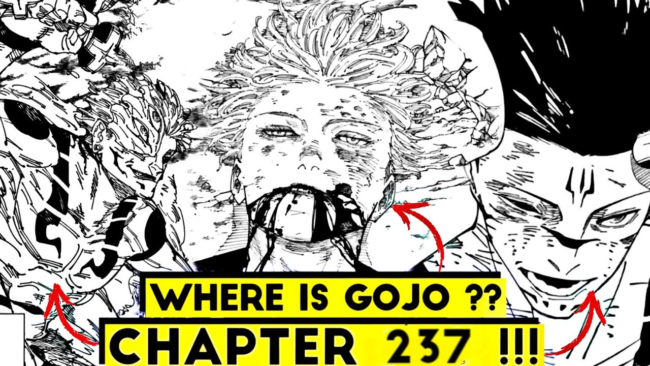 where is GOJO !! . sukuna true form 🔥🔥. jujutsu kaisen chapter 237 ...