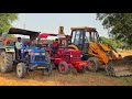 Jcb 3dx Eco Machine Loading Tractor Got Stuck in Mud Mahindra Eicher Massey | Jcb Tractor Power Test