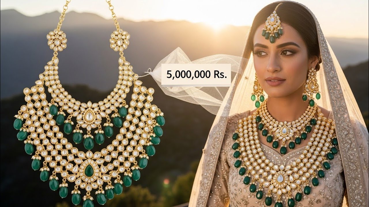 Royal Emerald Necklace Set | Vintage Inspired Luxury Jewellery | Traditional Necklace Design 