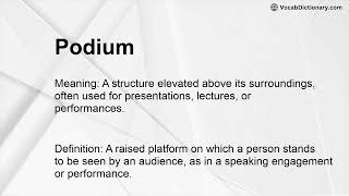 Podium Meaning