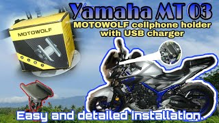 Installing Motowolf cellphone holder w/ charger on Blu | MT03 upgrade