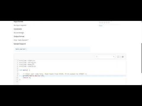 HackerRank Hello World in C language, Hackerrank problems, solution and explanation, CodeCrunch Day1