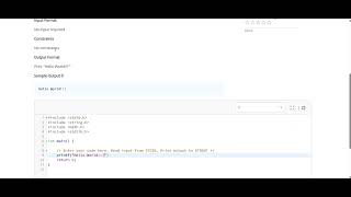 HackerRank Hello World in C language, Hackerrank problems, solution and explanation, CodeCrunch Day1