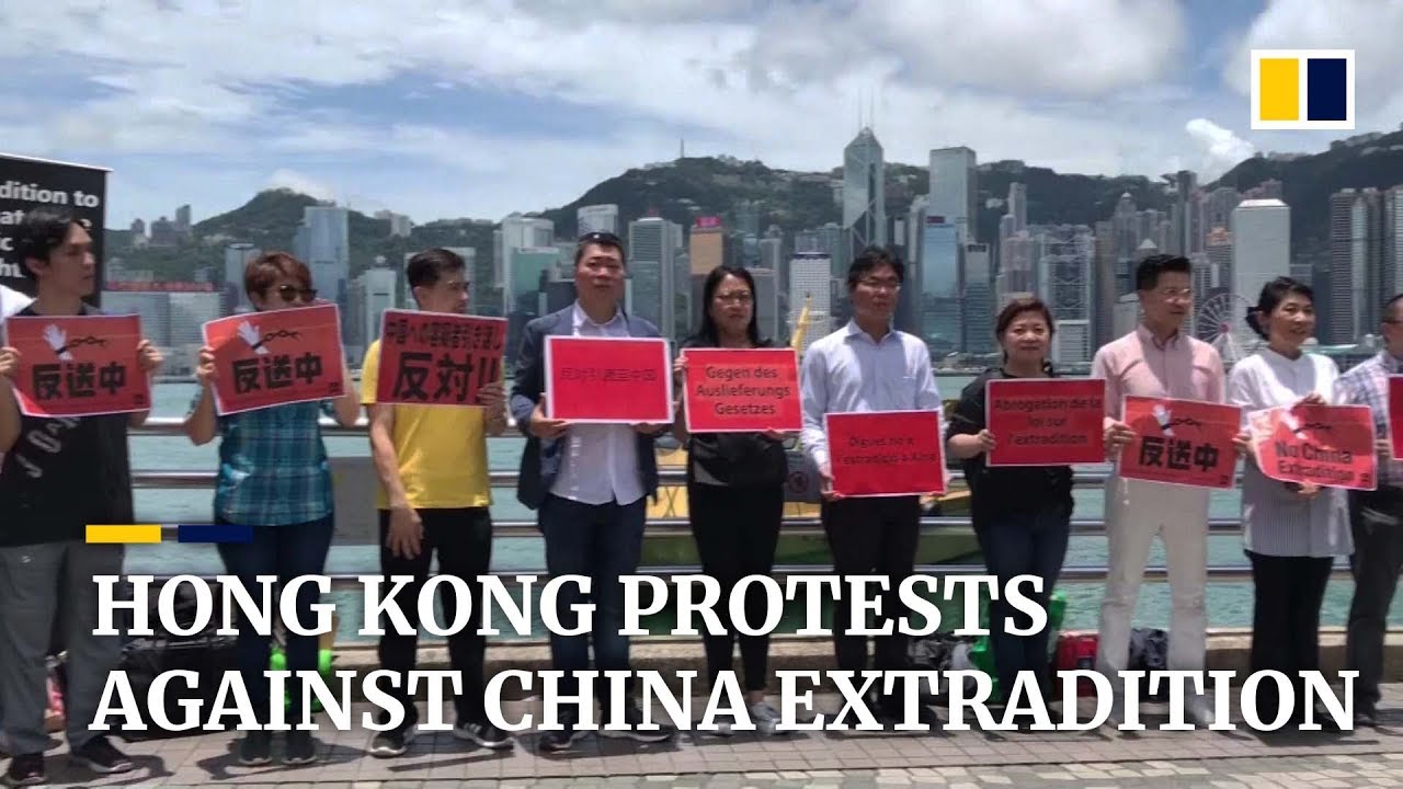 Hong Kong extradition bill: Thousands march in large-scale protest