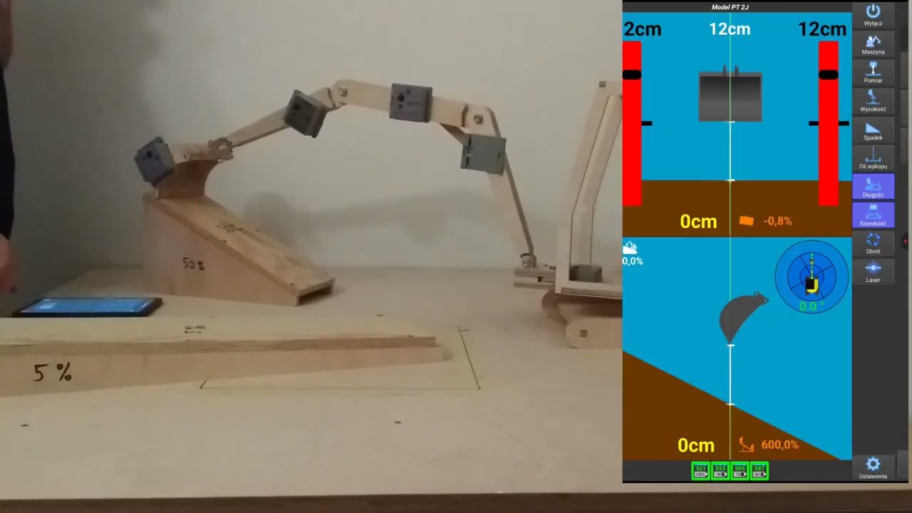 BlueDig – excavator measurement system – operation on slopes