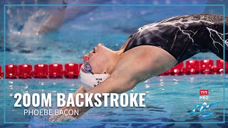 Phoebe Bacon Charges to Touch First in Womens 200 Backstroke | 2023 TYR Pro Championships