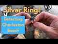 Metal Detecting Beach in Charleston SC.  Silver Ring and more!