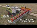  claas lexion 8700 tt  vario 1230  moisson de tournesol 2023  